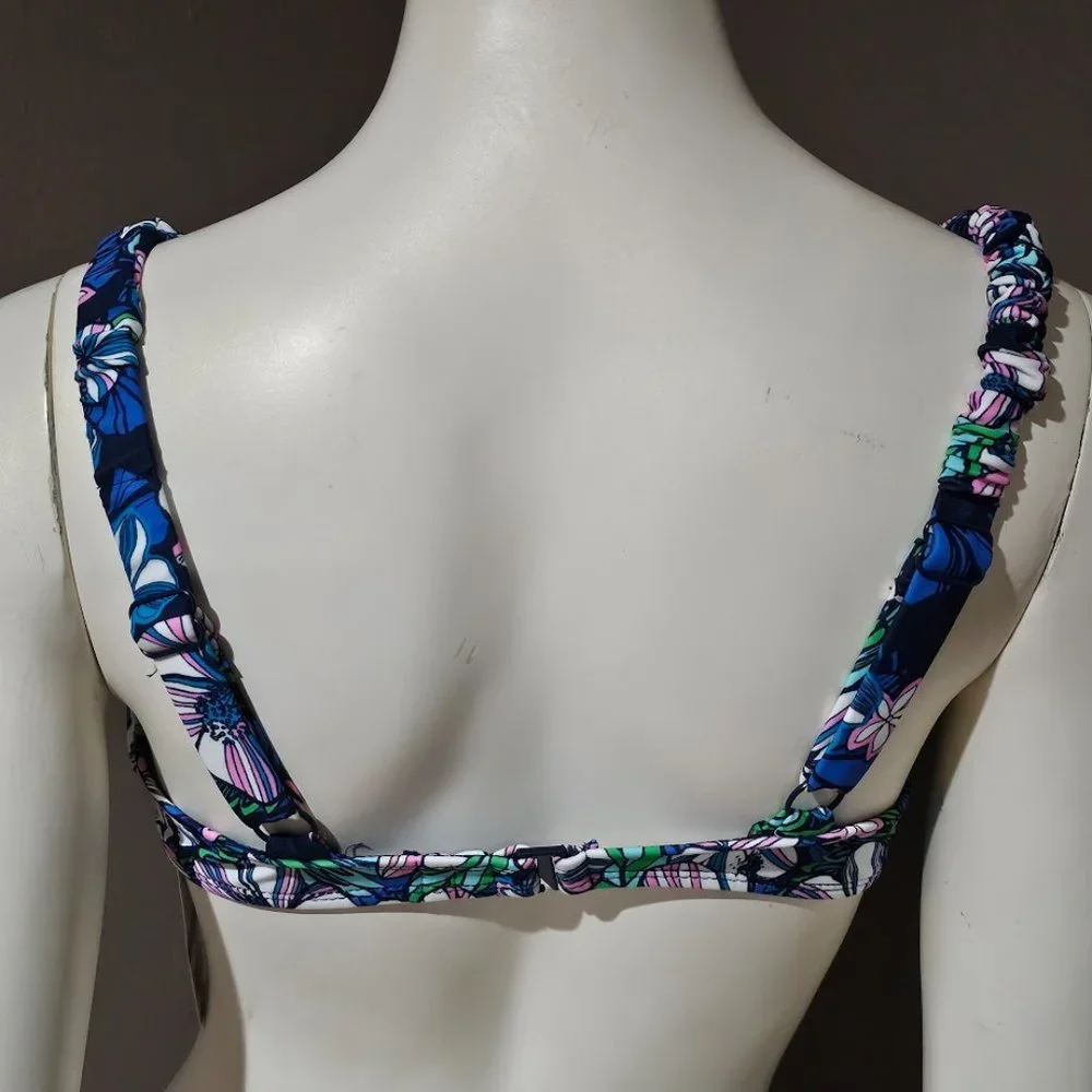 Sundazed Ledia Floral-Print Shirred Bikini Top 36B/C - Picture 4 of 8